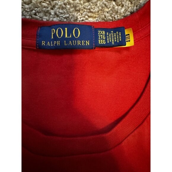 Polo Ralph Lauren Shirt 2XB Red Long Sleeve Rainbow Spell Out Men Pride Crewneck - Picture 6 of 9